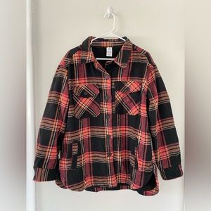 Black and pink plaid shacket